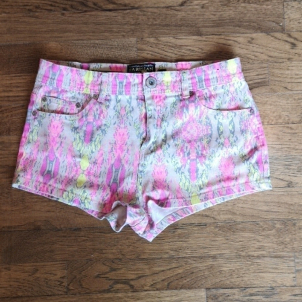 𝅺Parisian Bright Patterned High Waisted Shorts 7